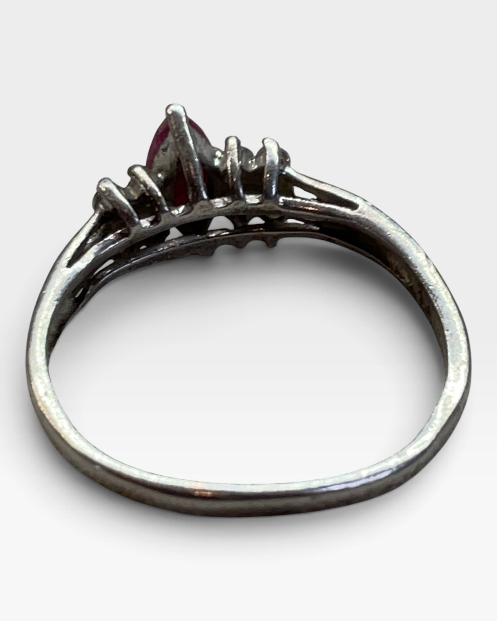 Vintage Ross Simons Ruby &  CZ Ring - Pre-Loved