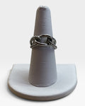 Vintage Lia Sophia Silver Tone Knot Large Cocktail Statement Ring