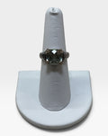 Sterling Silver 14K Gold Diamond Green Amethyst Ring - Pre-Loved