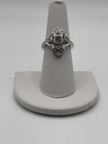 Art Deco Style Filigree Ring with Smoky Crystals Estate Sale (Great Condition)