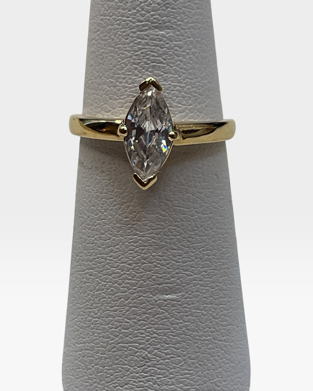 Nevada Silver Mines Marquee Cut Cubic Zirconia Ring - Pre-Loved