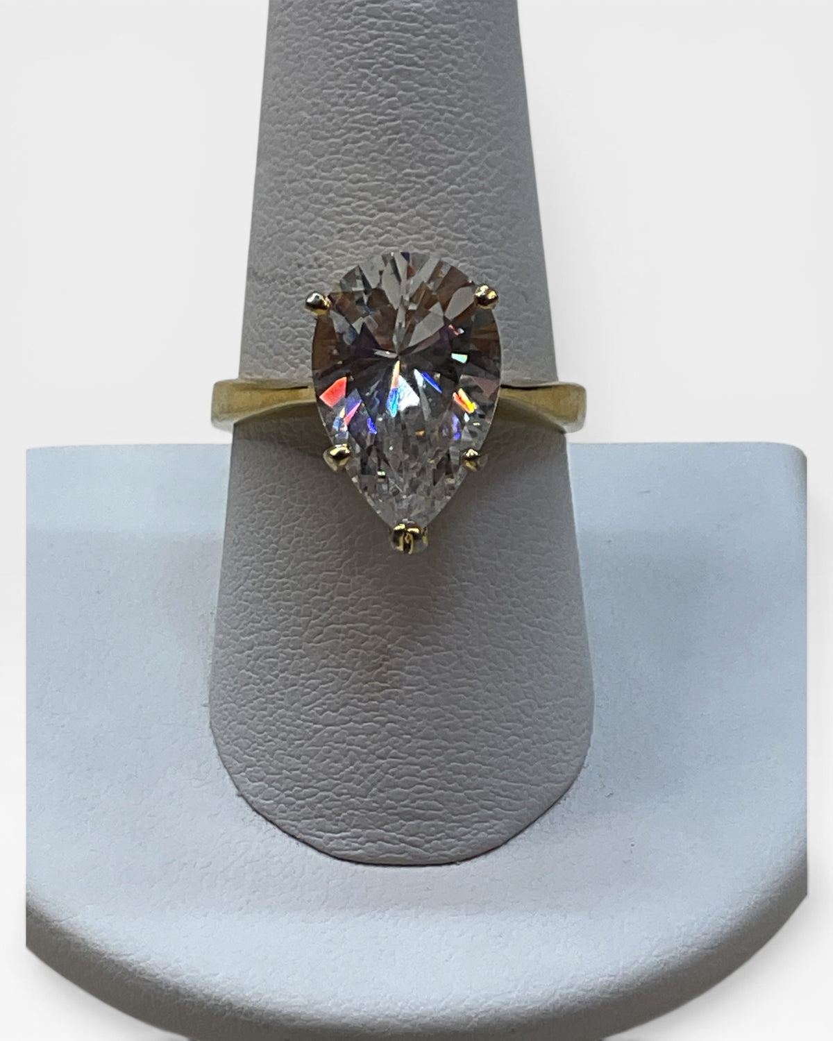 Debra Armstrong and Company Large, Brilliant Pear-cut Cubic Zirconia (CZ) Ring - Pre-Loved