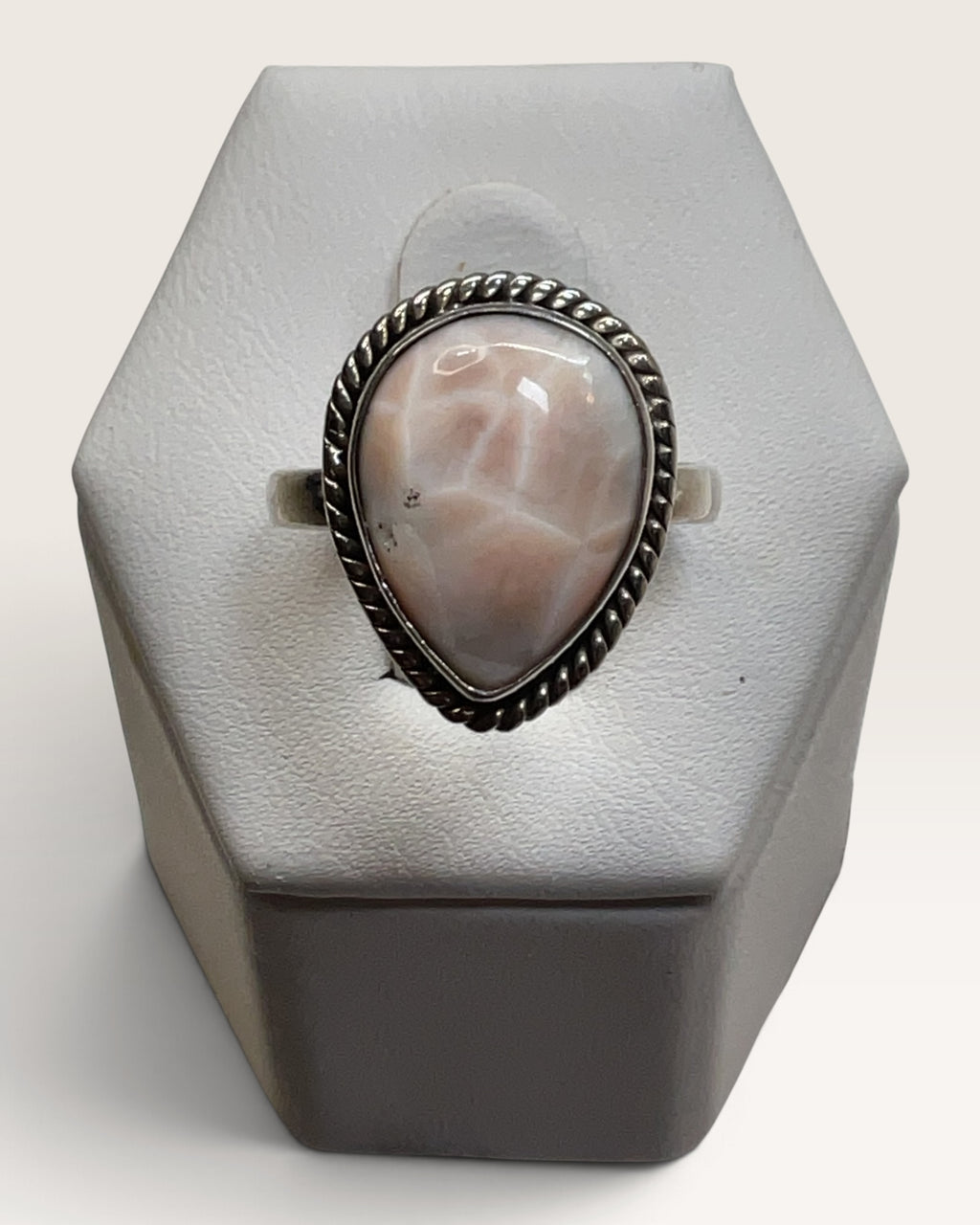 Sterling Silver Pink Larimar Gemstone Ring