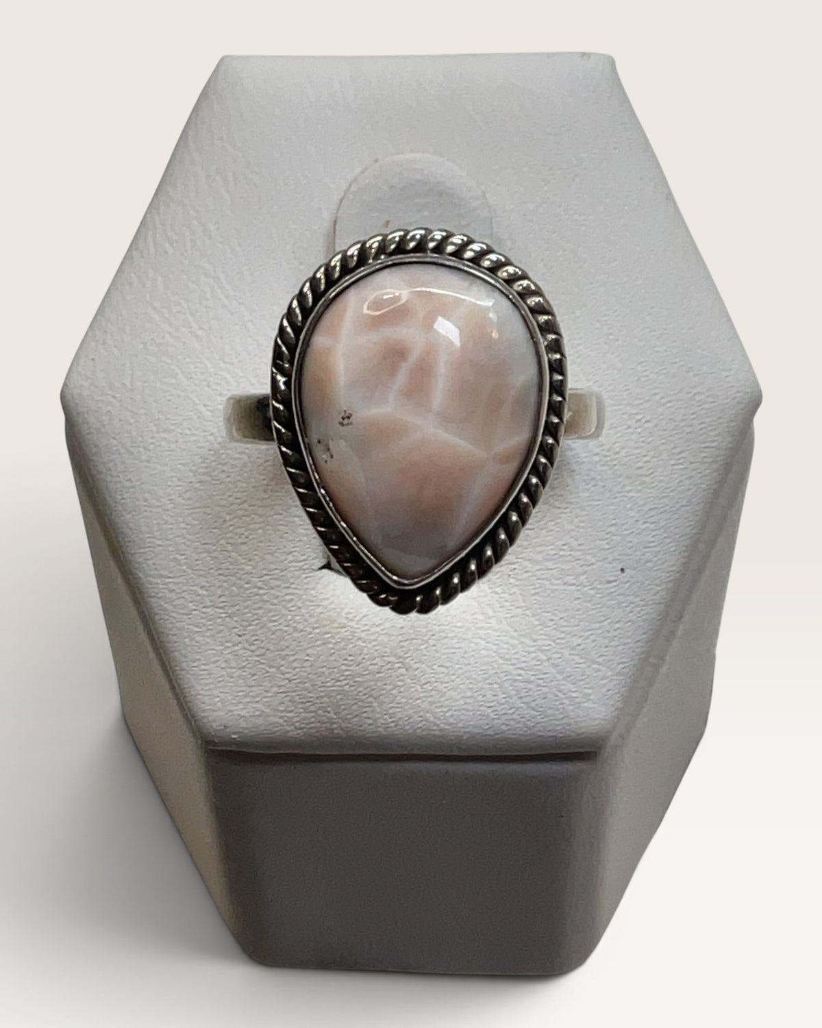 Sterling Silver Pink Larimar Gemstone Ring