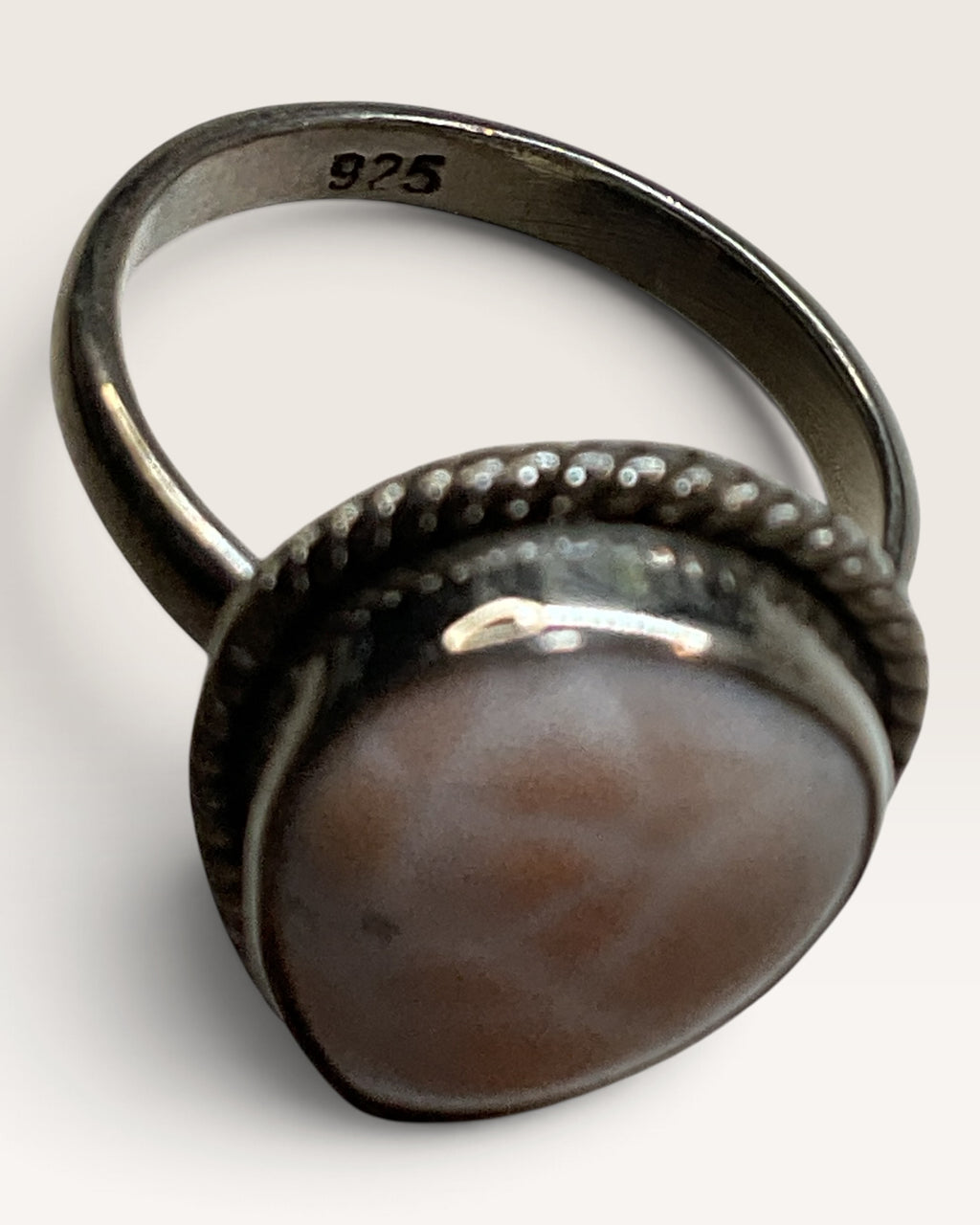 Sterling Silver Pink Larimar Gemstone Ring