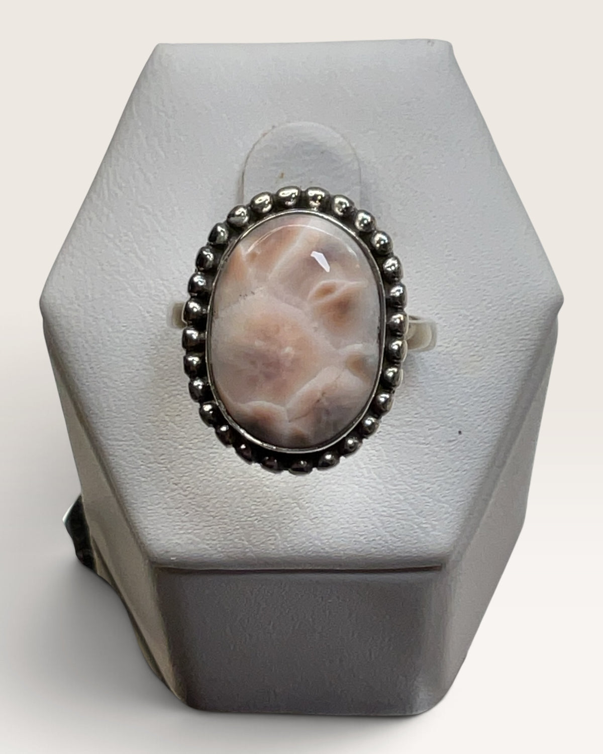Sterling Silver Pink Larimar Gemstone Ring