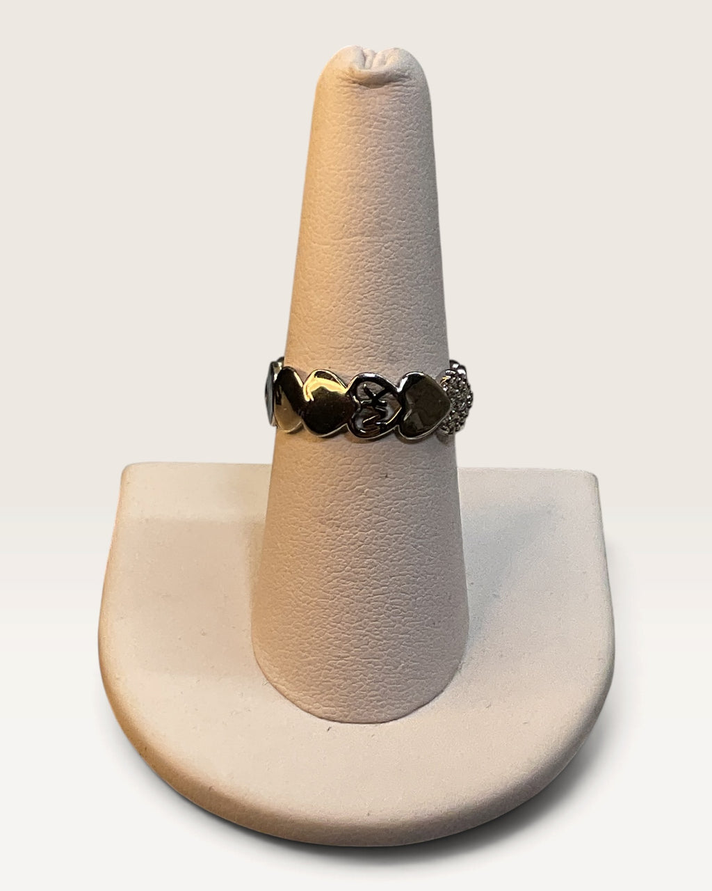 Michael Kors Linked Interlocking Heart Ring - Pre-Loved