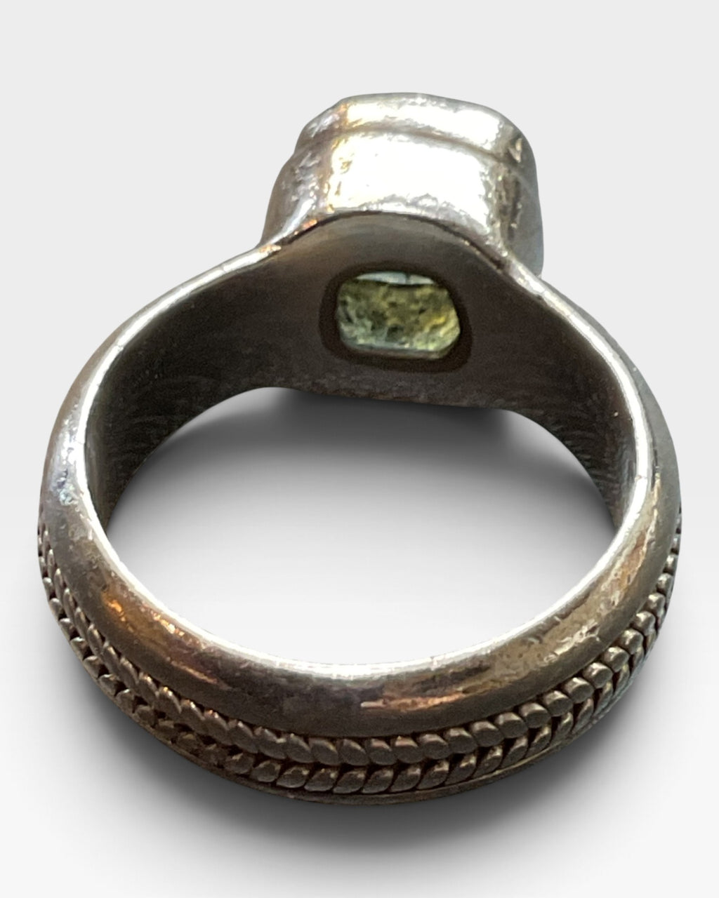 Sterling Silver Aquamarine Sarda Ring - Pre-Loved