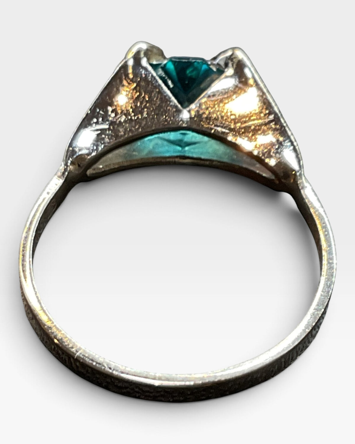 Sterling Silver Blue Topaz Cubic Zirconia Ring - Pre-Loved