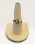 Sterling Silver Peridot, Blue Topaz and Amethyst Ring - Estate Sale (Great Condition)