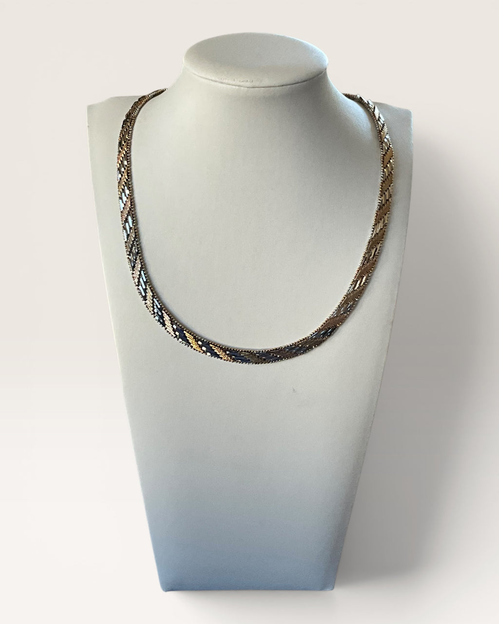 Italian Made Riccio 16” 29 grams Tri-Colored Necklace - Pre-Loved