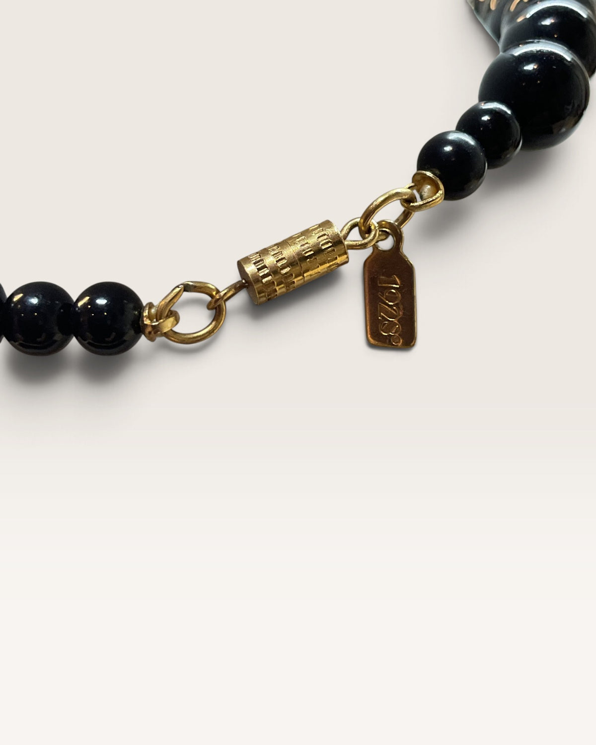 1928 Black & Gold Tone 18" Necklace - Pre-Loved