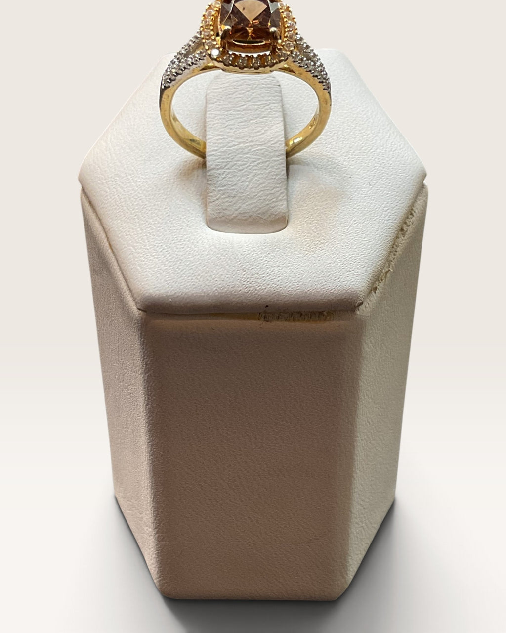 Gold Vermeil over Sterling Silver Citrine CZ Ring - Pre-Loved