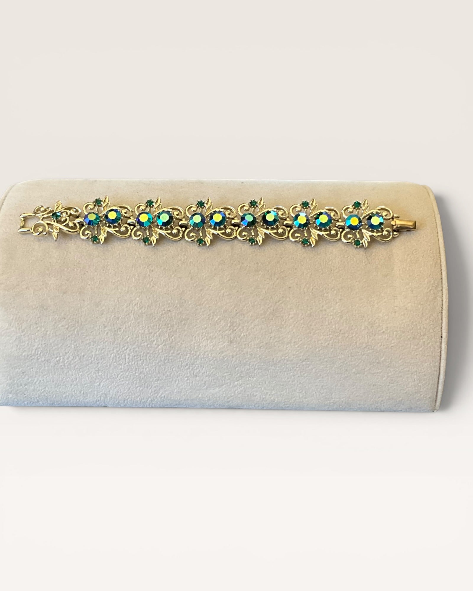 Coro Gold Vermeil Over Sterling Silver Rhinestone Bracelet - Estate Sale (Great Condition)