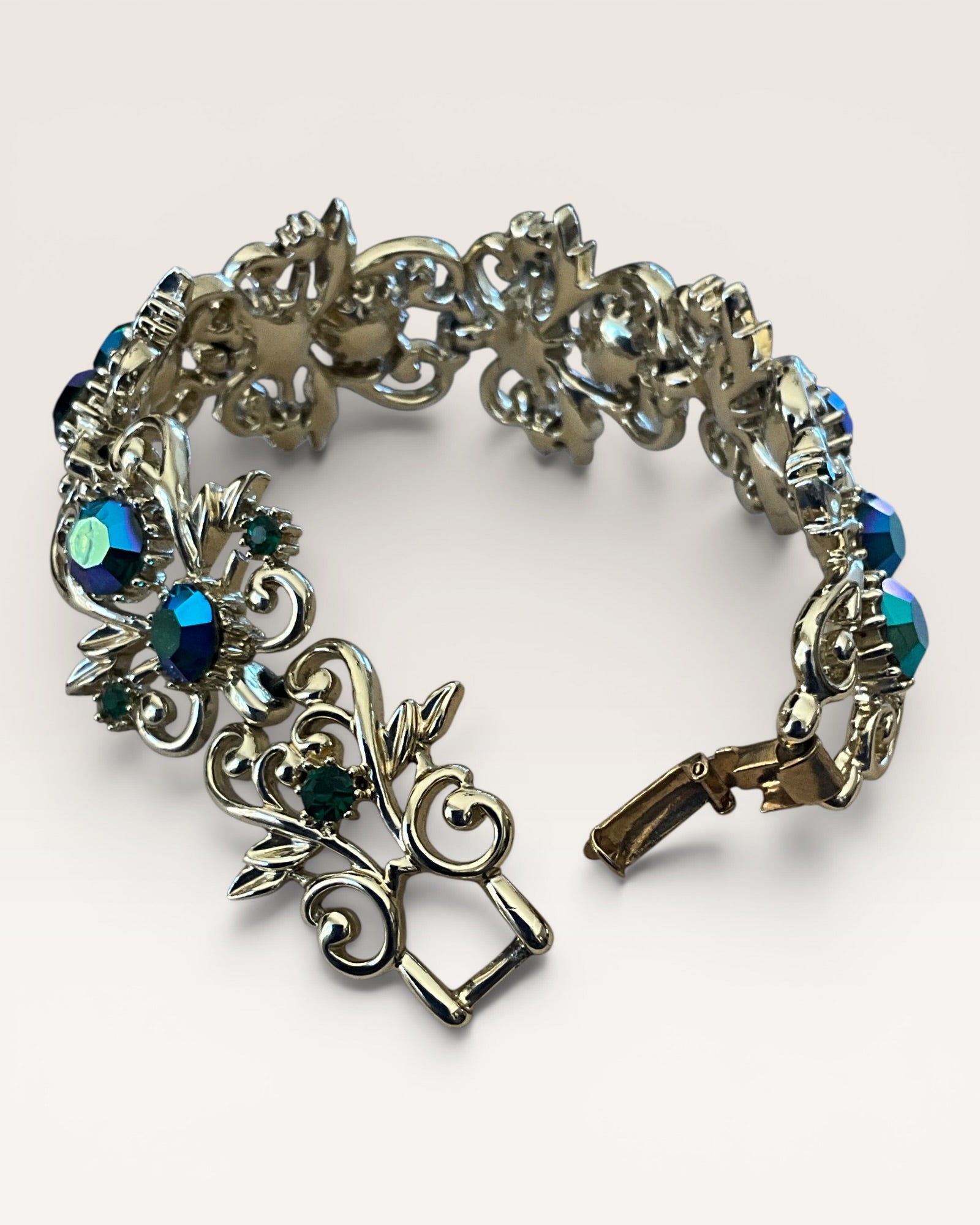 Coro Gold Vermeil Over Sterling Silver Rhinestone Bracelet - Estate Sale (Great Condition)