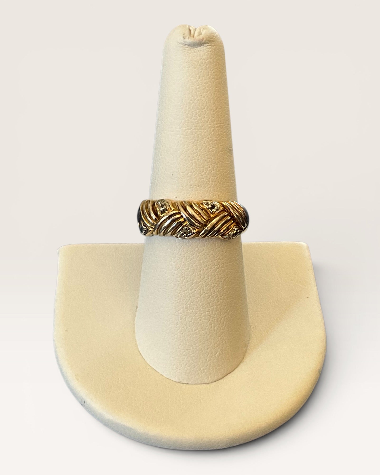 Ross Simmons 18k Gold Vermeil Over Sterling Silver Diamond Ring - Estate Sale (Great Condition)