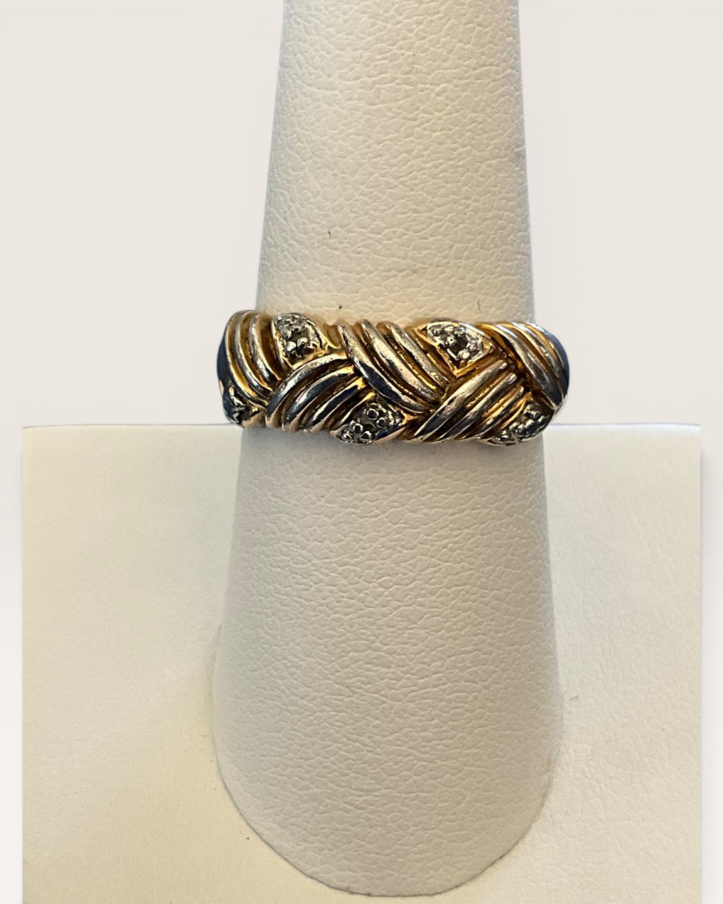 Ross Simmons 18k Gold Vermeil Over Sterling Silver Diamond Ring - Estate Sale (Great Condition)