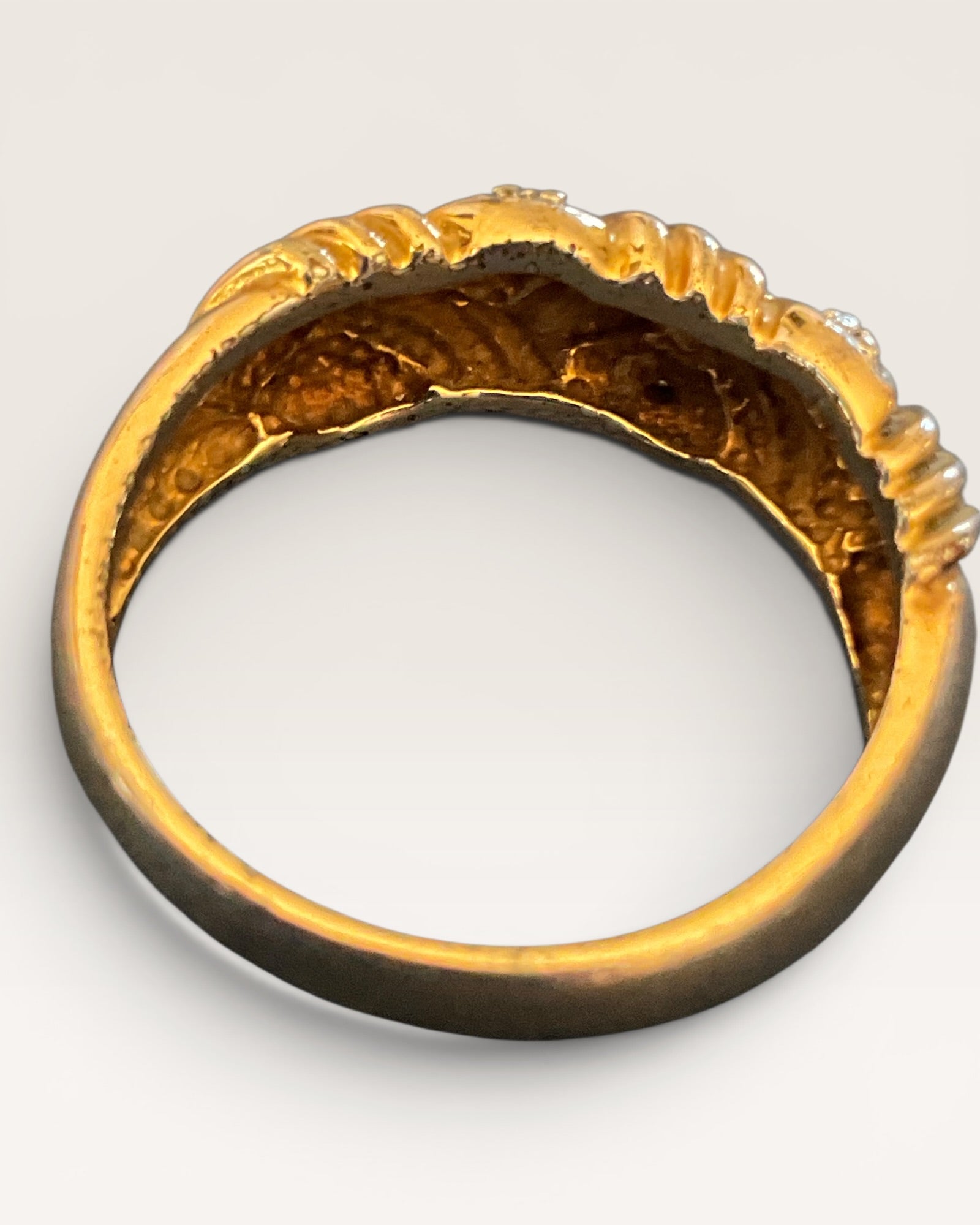 Ross Simmons 18k Gold Vermeil Over Sterling Silver Diamond Ring - Estate Sale (Great Condition)