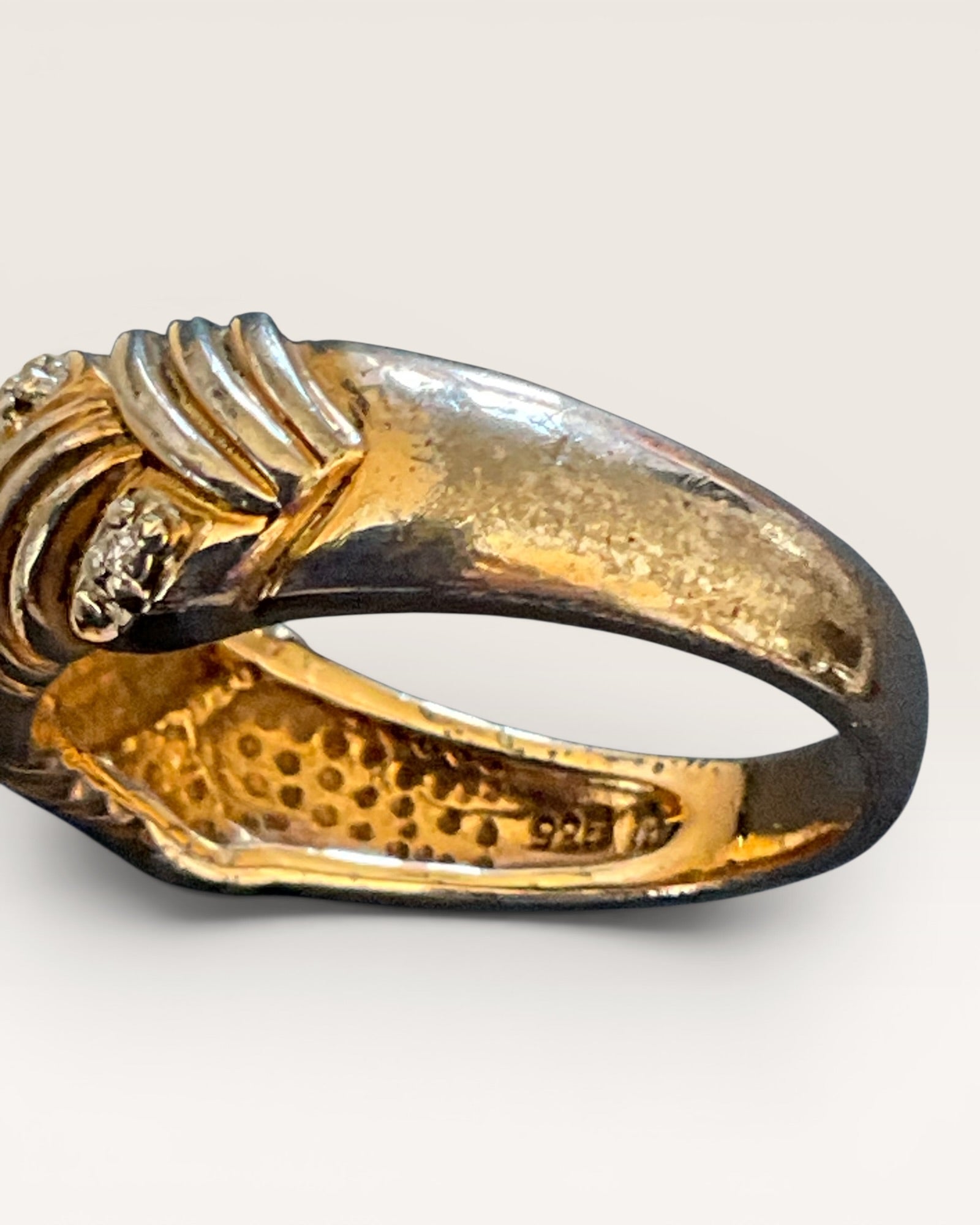 Ross Simmons 18k Gold Vermeil Over Sterling Silver Diamond Ring - Estate Sale (Great Condition)