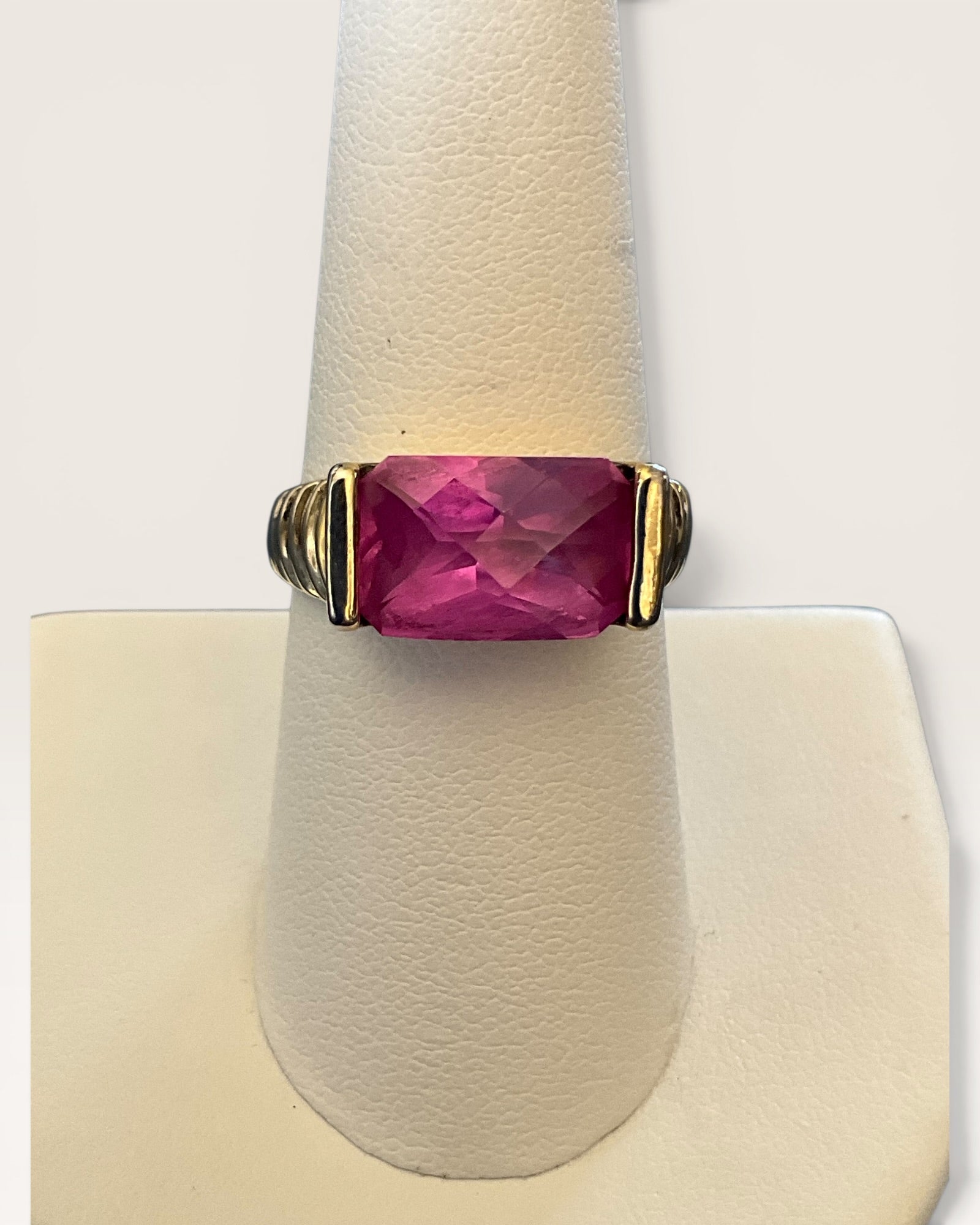 Natural Ruby on Gold Vermeil over Sterling Silver Ring - Estate Sale (Great Condition)