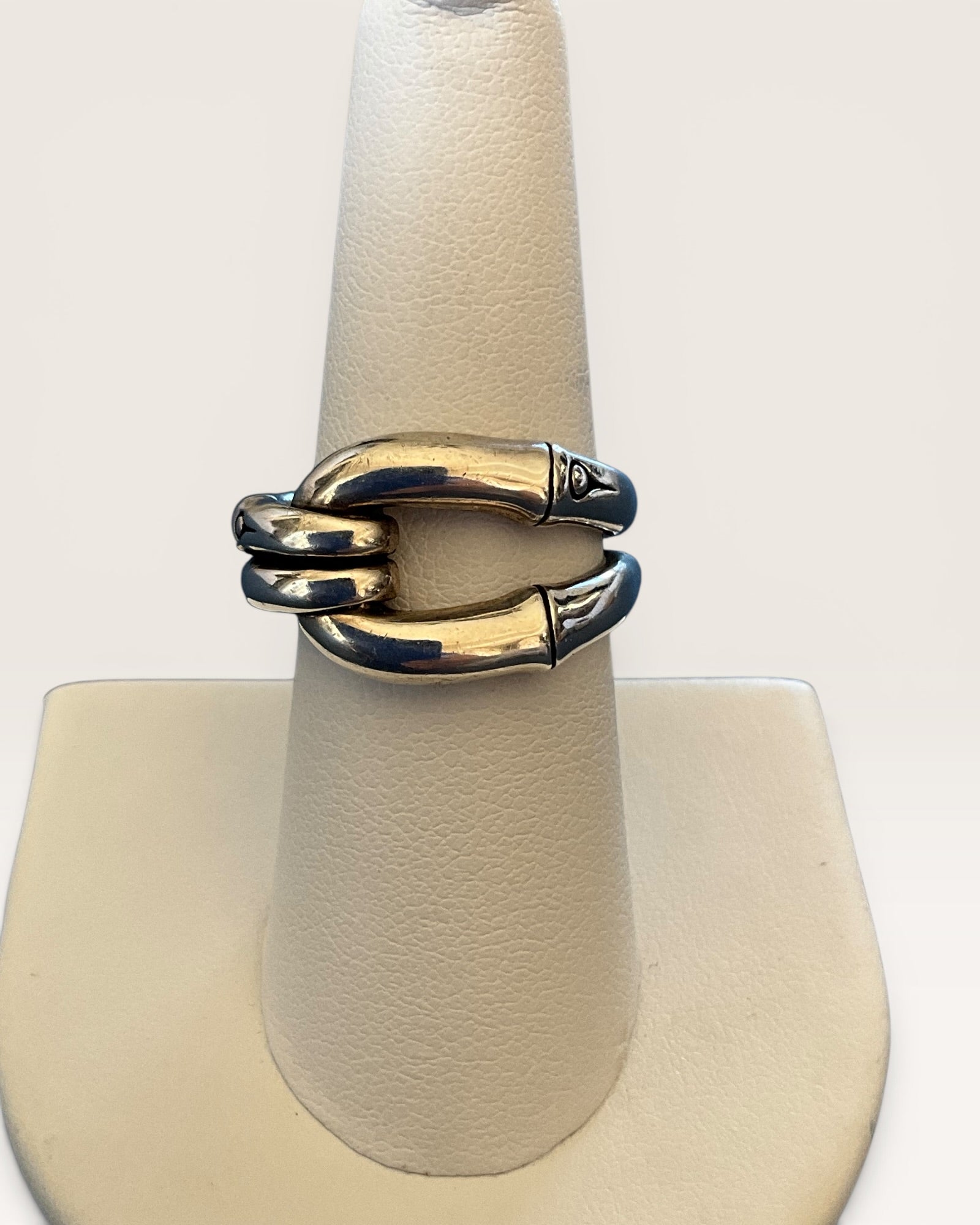 John Hardy 2 Bamboos Sterling Silver Ring - Estate Sale (Great Condition)