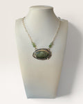Regina Marie Sterling Silver Prehnite Stone Necklace - Estate Sale (Great Condition)
