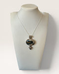 Sterling Silver Ocean Jasper Pendant Necklace - Estate Sale (Great Condition)