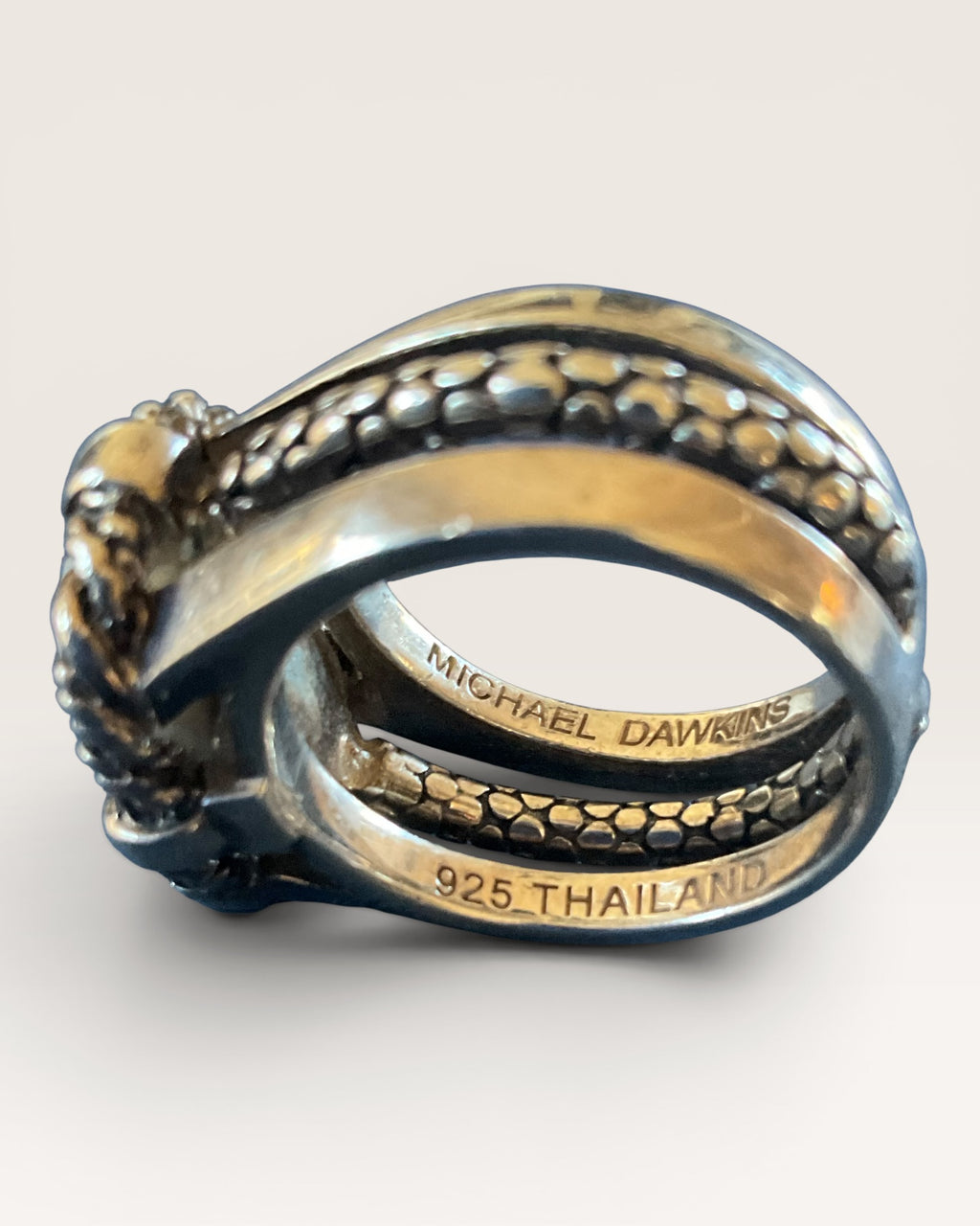 Michael Dawkins Sterling Silver & White Howlite Ring - Estate Sale (Great Condition)
