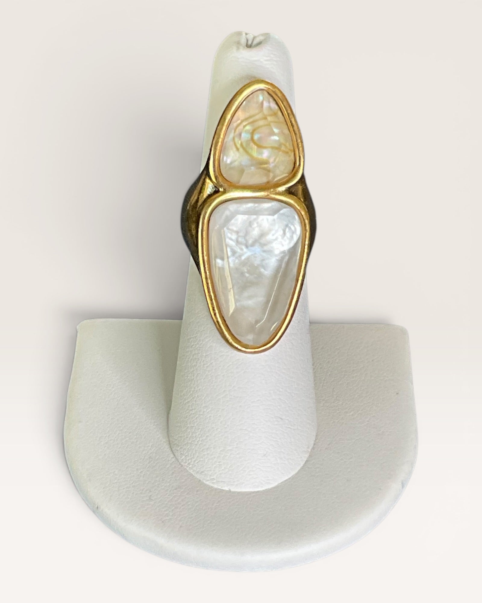 Kendra Scott 14K over Sterling Margot Vintage Cocktail Ring with Mother of Pearl - Estate Sale (Great Condition)
