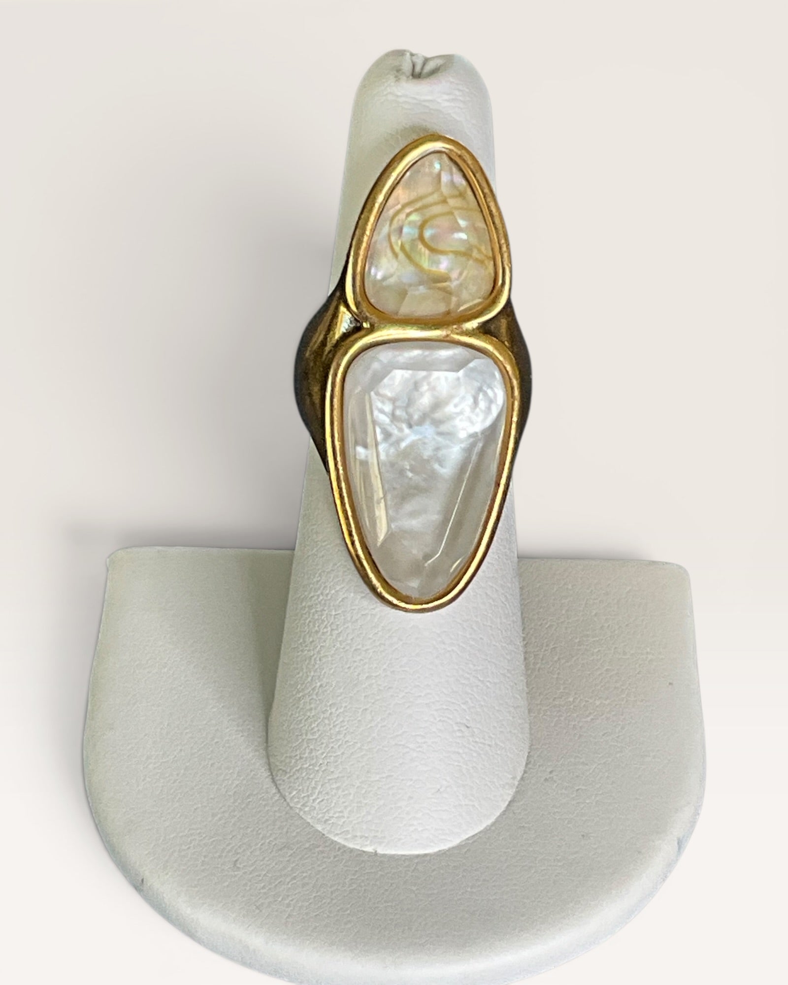 Kendra Scott 14K over Sterling Margot Vintage Cocktail Ring with Mother of Pearl - Estate Sale (Great Condition)
