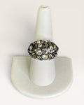 Fossil Rhinestone Cluster Black Rhodium Finish Ring - Estate Sale (Great Condition)