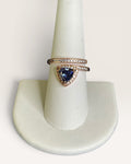 Bomb Party Glitzy Chic Sapphire Cubic Zirconia Ring - Estate Sale (Great Condition)