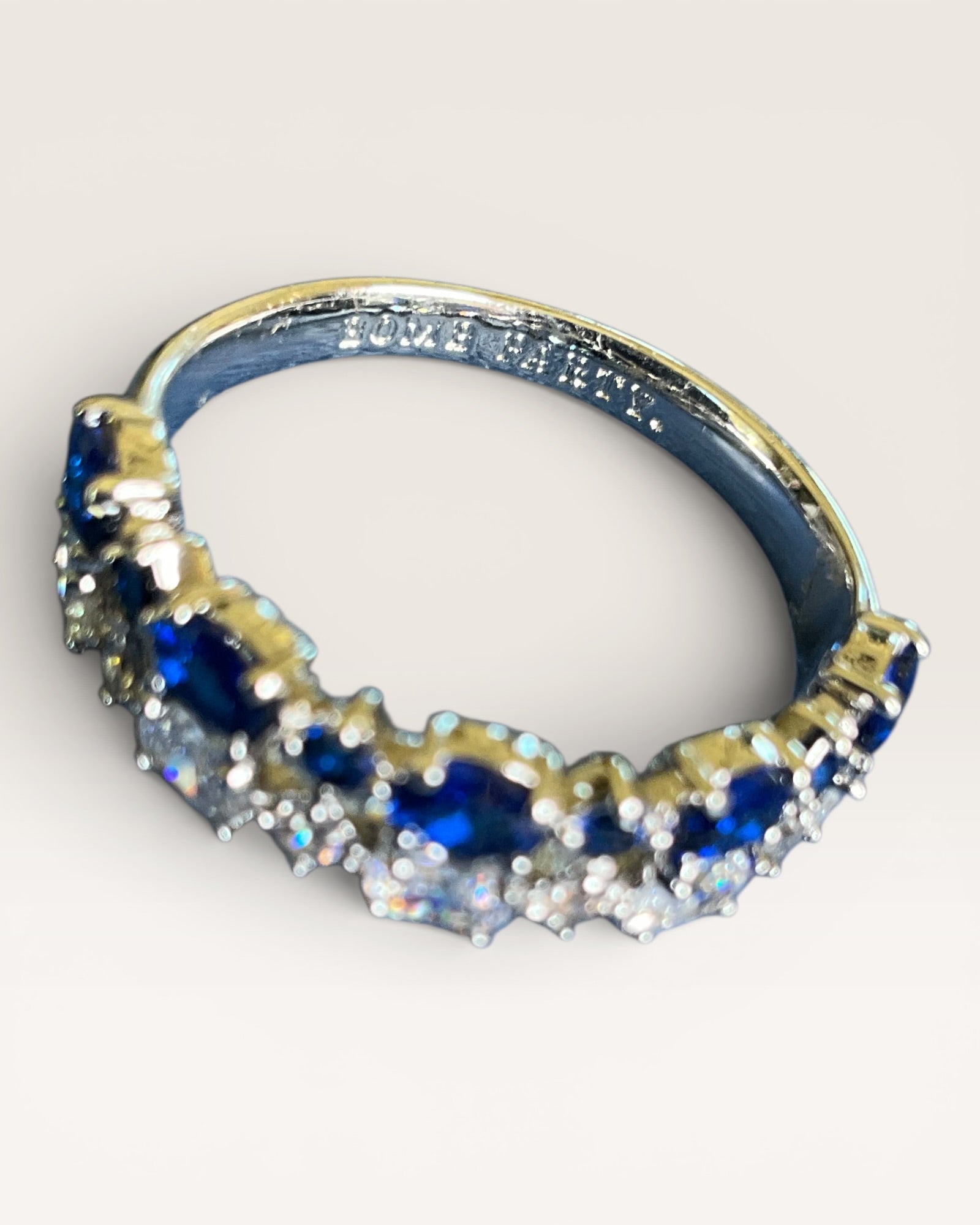 Bomb Party Sapphire Inspired Cubic Zirconia Eternity Band Ring - Estate Sale (Great Condition)