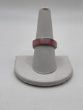 Pink Inlay Stainless Steel Style Band Ring - Estate Sale (Great Condition)