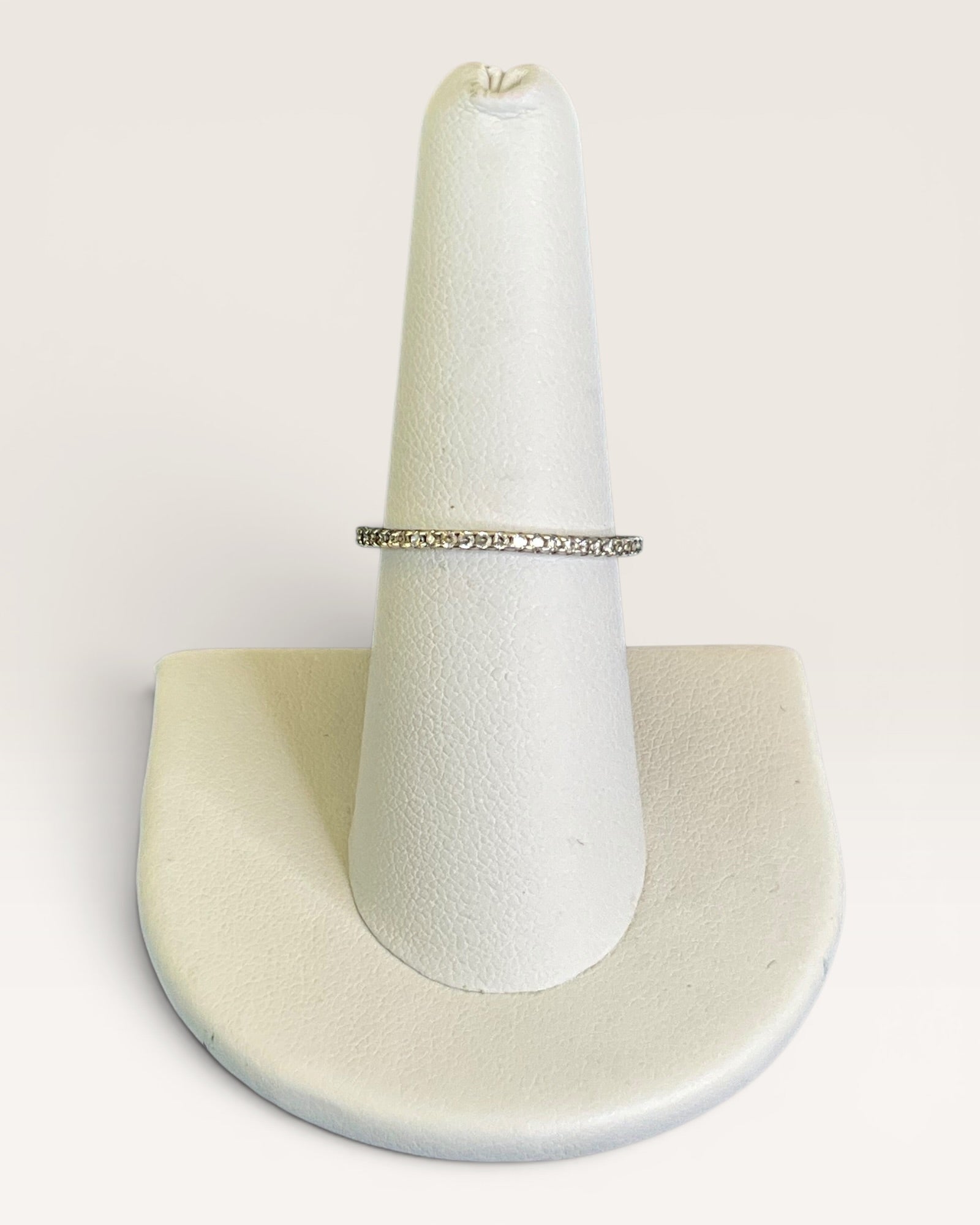 Sterling Silver Moissanite Eternity Band Ring - Estate Sale (Great Condition)