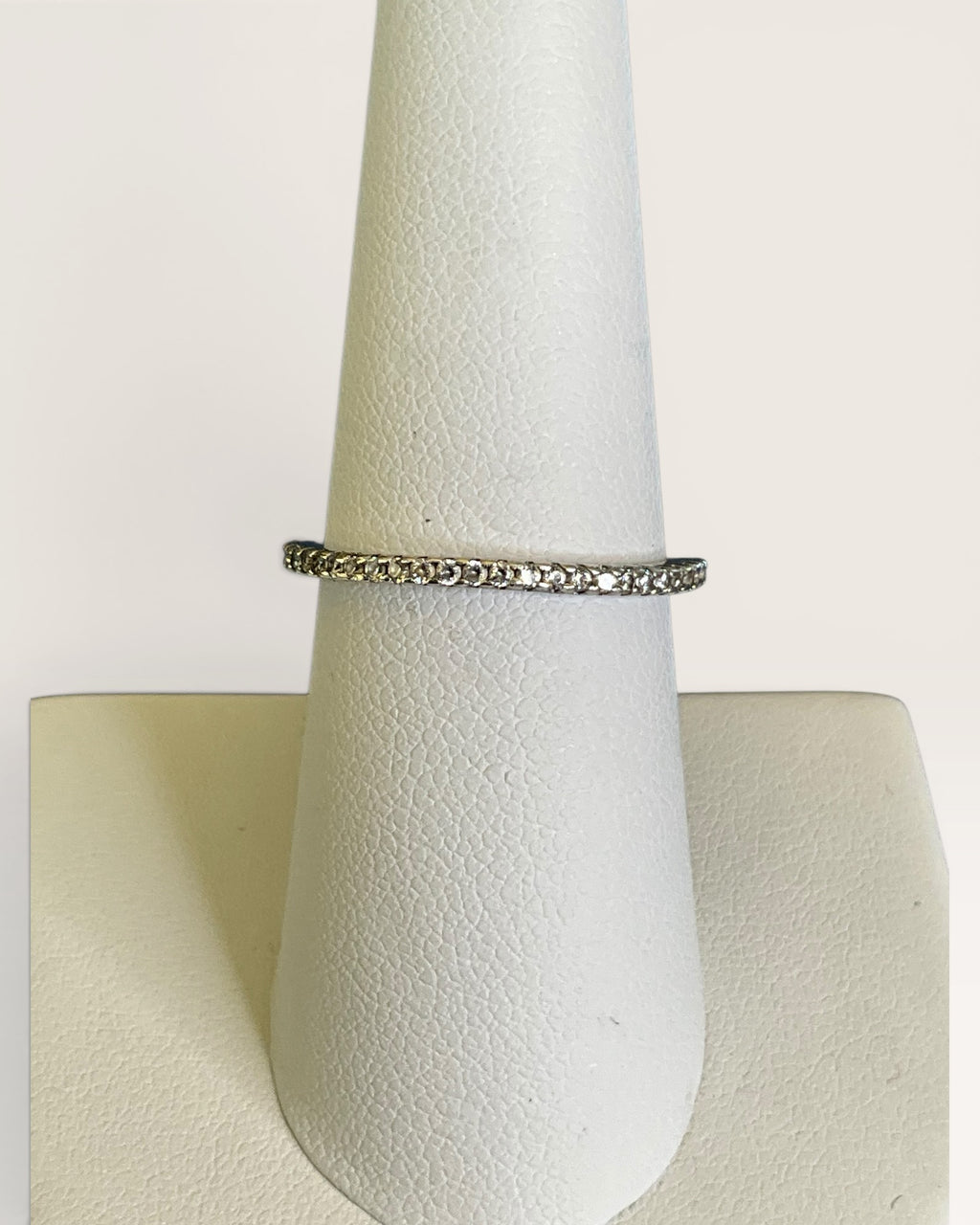 Sterling Silver Moissanite Eternity Band Ring - Estate Sale (Great Condition)