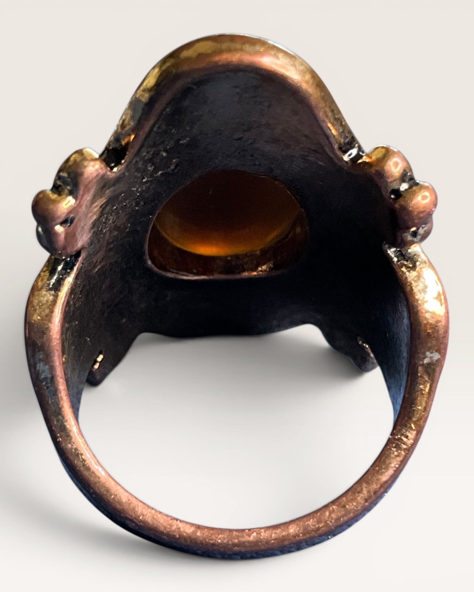 Vintage Inspired Tiger's Eye Filagree Boho Gothic Statement Ring - Estate Sale (Great Condition)
