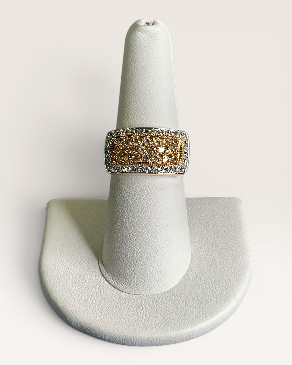 Two Tone Pave Statement Ring - Estate Sale (Great Condition)