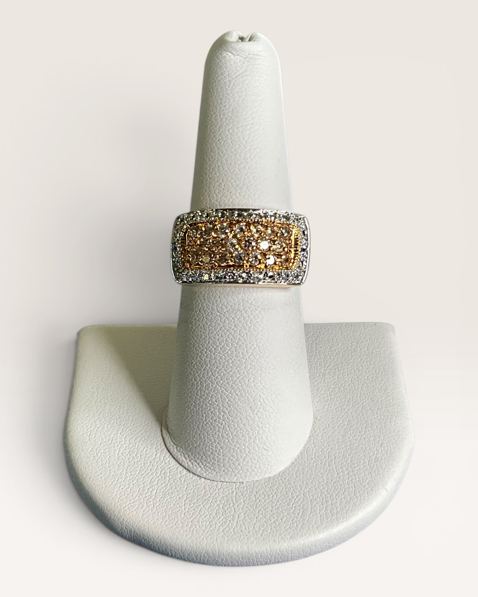 Two Tone Pave Statement Ring - Estate Sale (Great Condition)