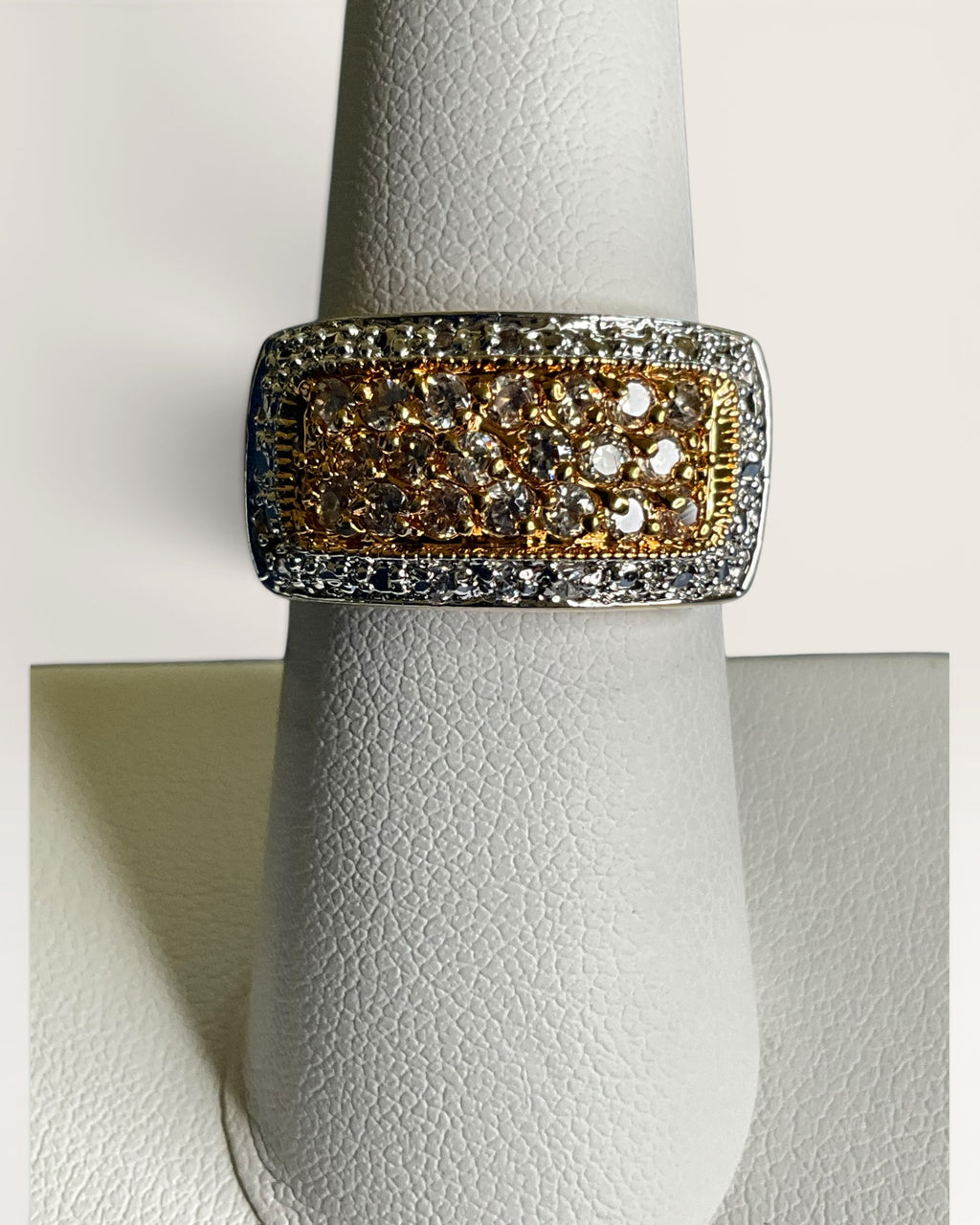 Two Tone Pave Statement Ring - Estate Sale (Great Condition)