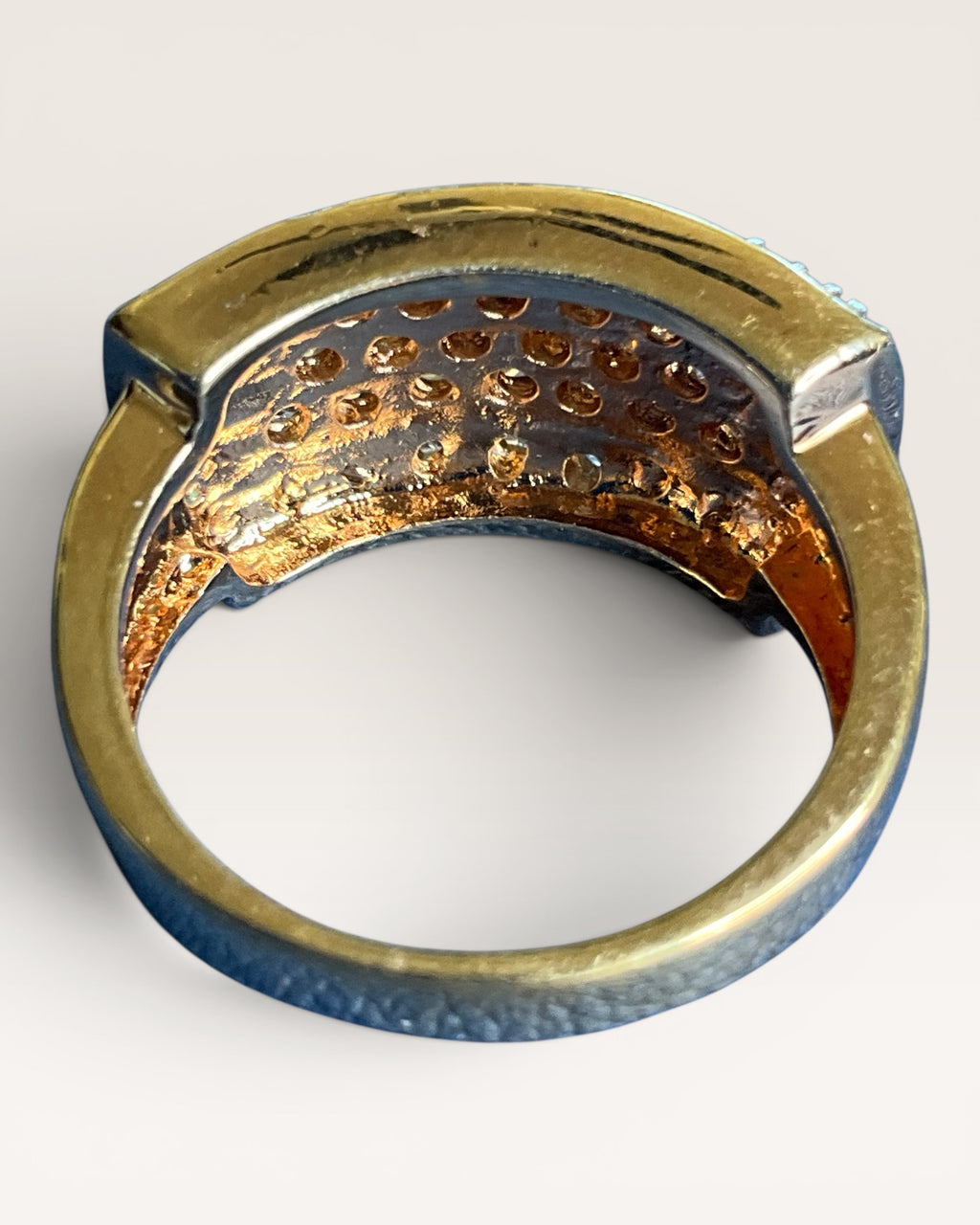 Two Tone Pave Statement Ring - Estate Sale (Great Condition)