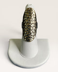 Vintage Style Brass Reptile Scale Textured Statement Ring - Estate Sale (Great Condition)