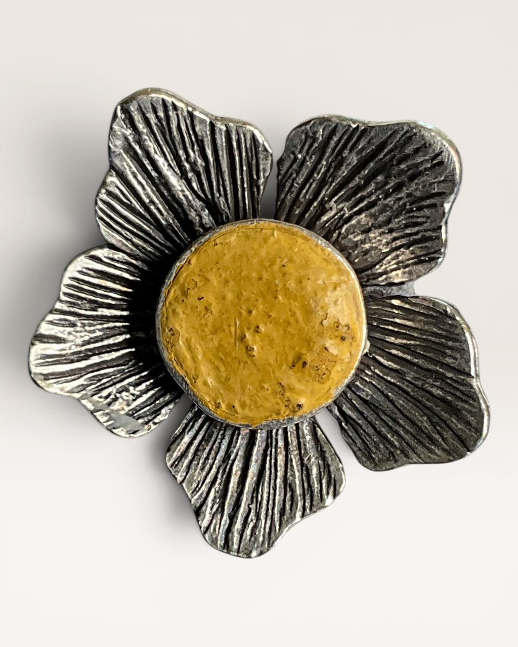 Rustic Flower Artisan Boho Statement Ring - Estate Sale (Great Condition)