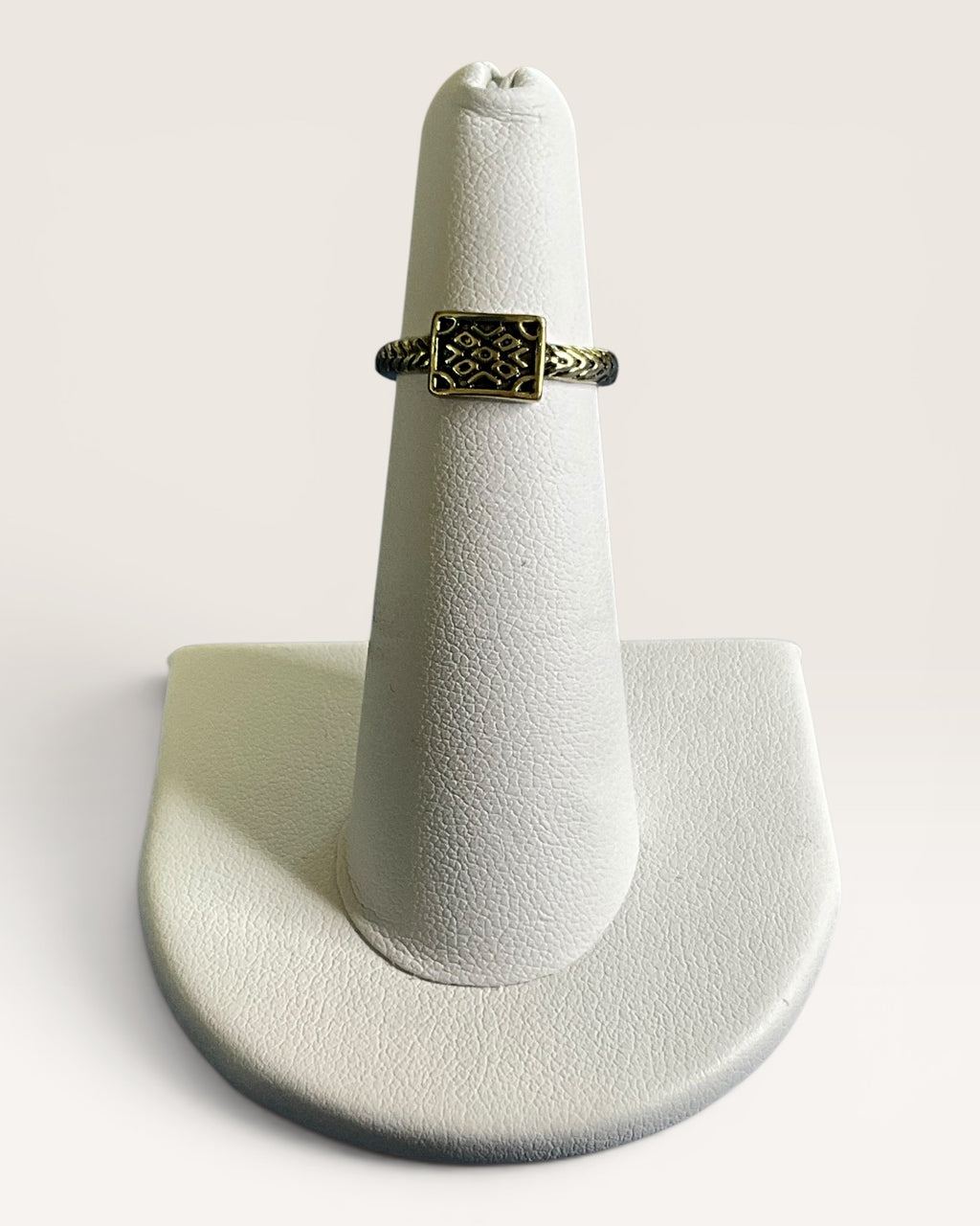 Boho Geometric Mixed Metal Tribal Inspired with Twisted Band Ring - Estate Sale (Great Condition)