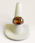 Oversized Champagne Crystal Designer Inspired Statement Ring - Estate Sale (Great Condition)