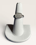 Designer Inspired Cable Ring | Pave Oval Crystal Statement Ring - Estate Sale (Great Condition)