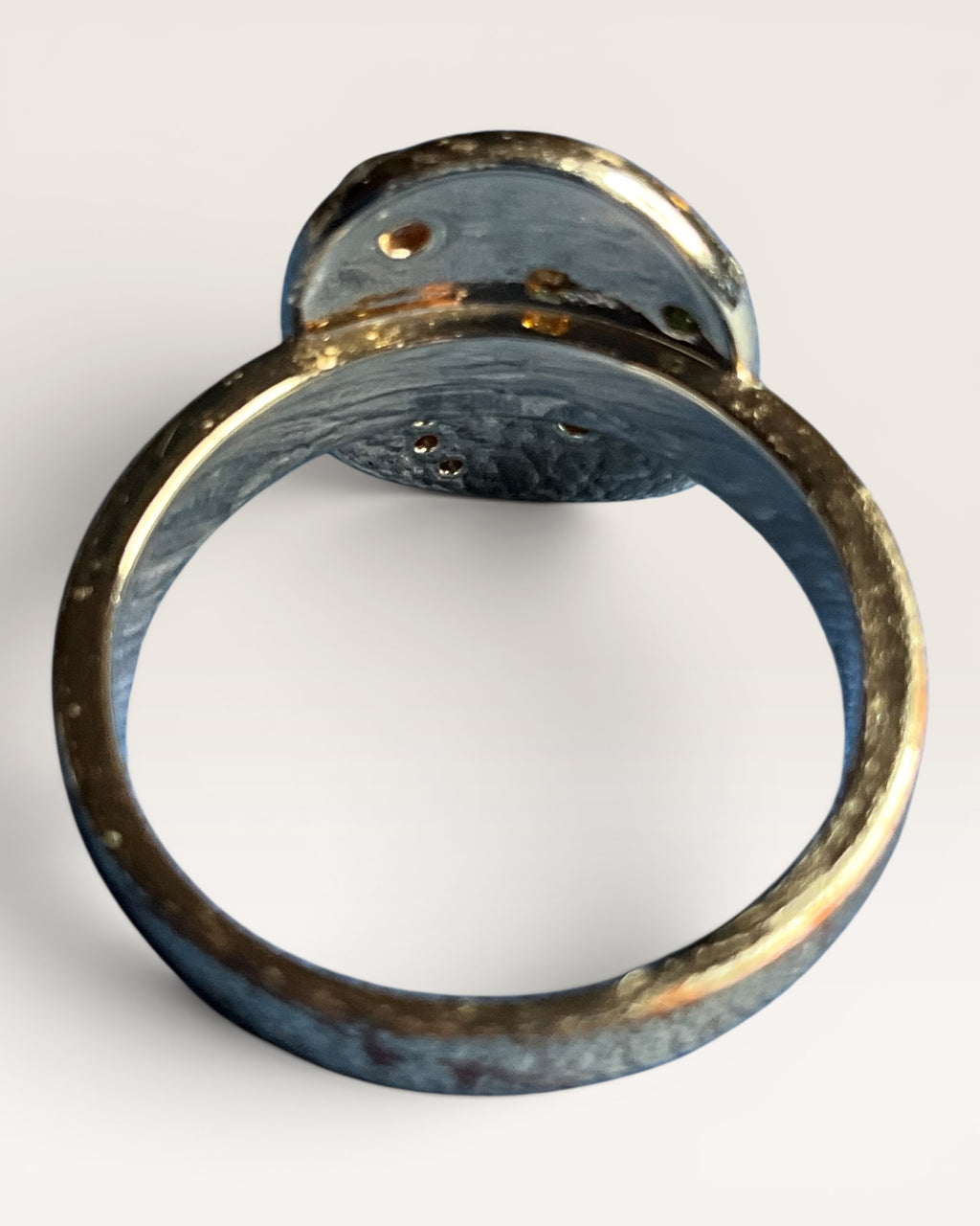 Gold-Tone Evil Eye Celestial Crystal Fashion Ring - Estate Sale (Great Condition)