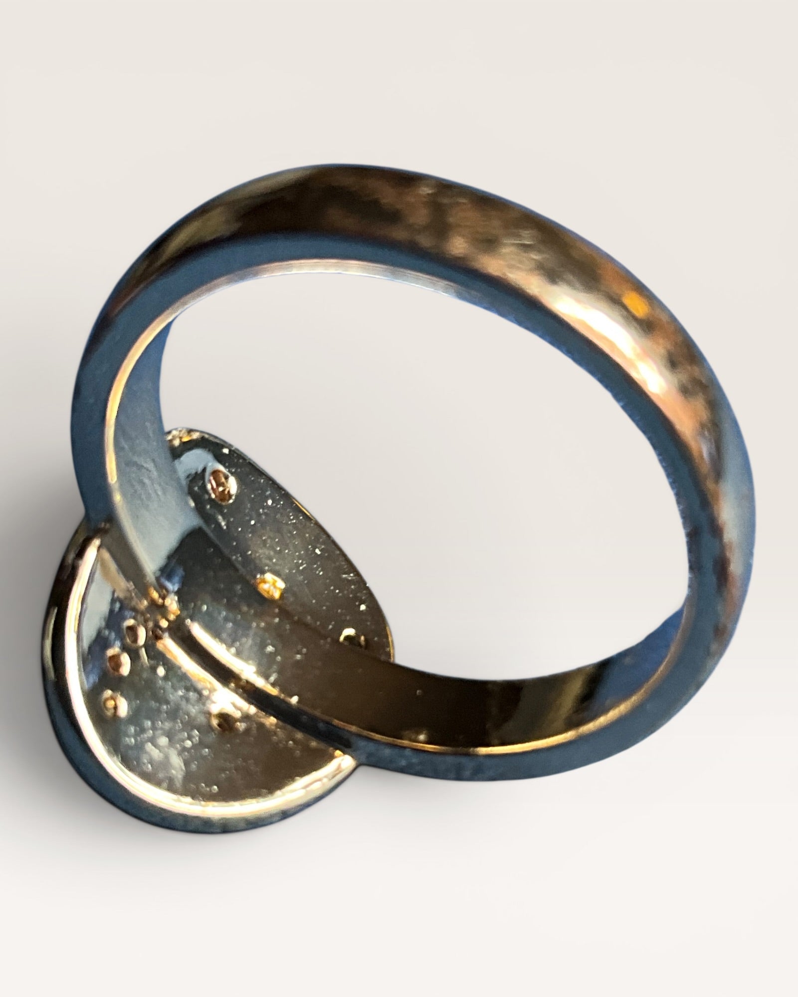 Gold-Tone Evil Eye Celestial Crystal Fashion Ring - Estate Sale (Great Condition)