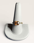 Champagne Crystal 3-Stone Gold-Tone Statement Ring - Estate Sale (Great Condition)