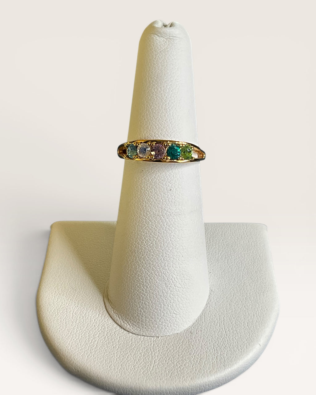Gold Tone Mother's Birthstone Ring  - Estate Sale (Great Condition)